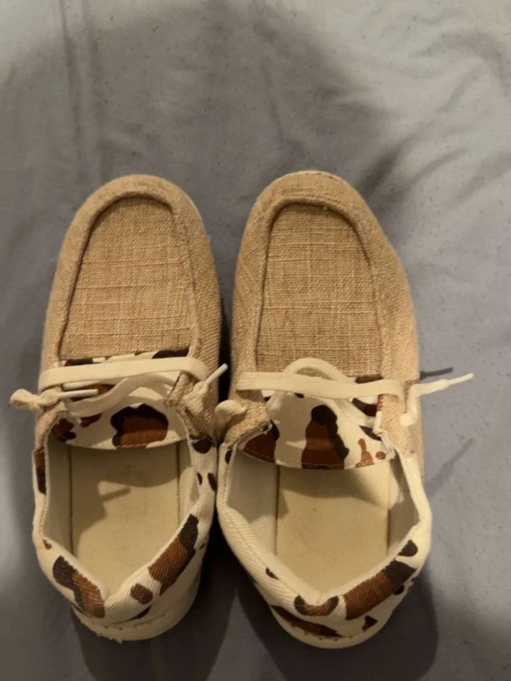 Women's Cow Print Slip-On Shoes